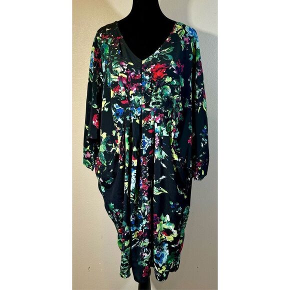 Maeve Petal Palette Dolman Slouchy Split Hem Mini Dress Women's Small - Picture 3 of 12